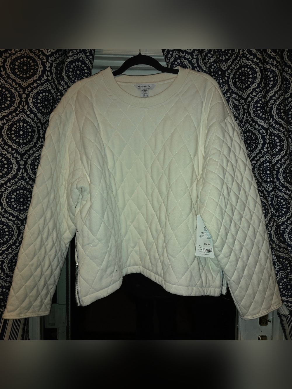 NWT - Athleta Retroplush Quilted Crewneck Sweatshirt